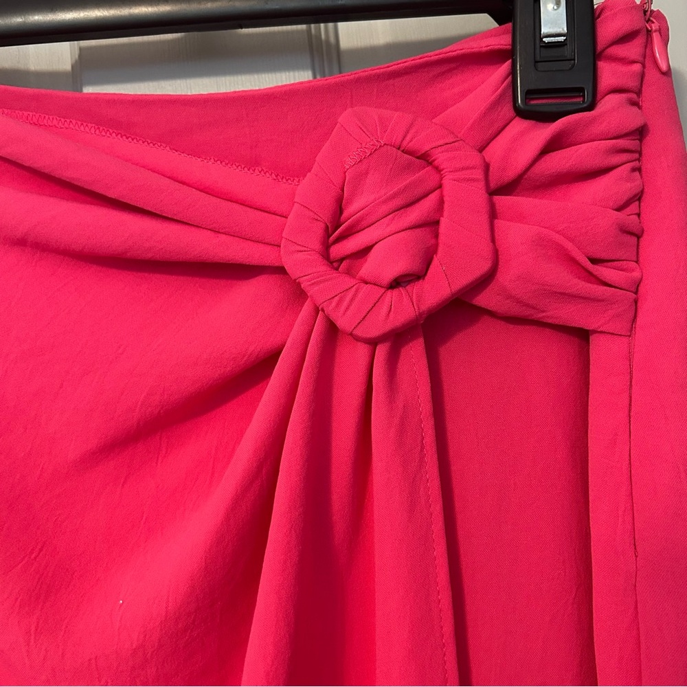 Zara Midi Skirt with Buckle Fuchsia Pink Size XS - Picture 6 of 14